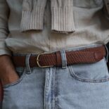 Braided belt brown