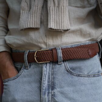 Braided belt brown