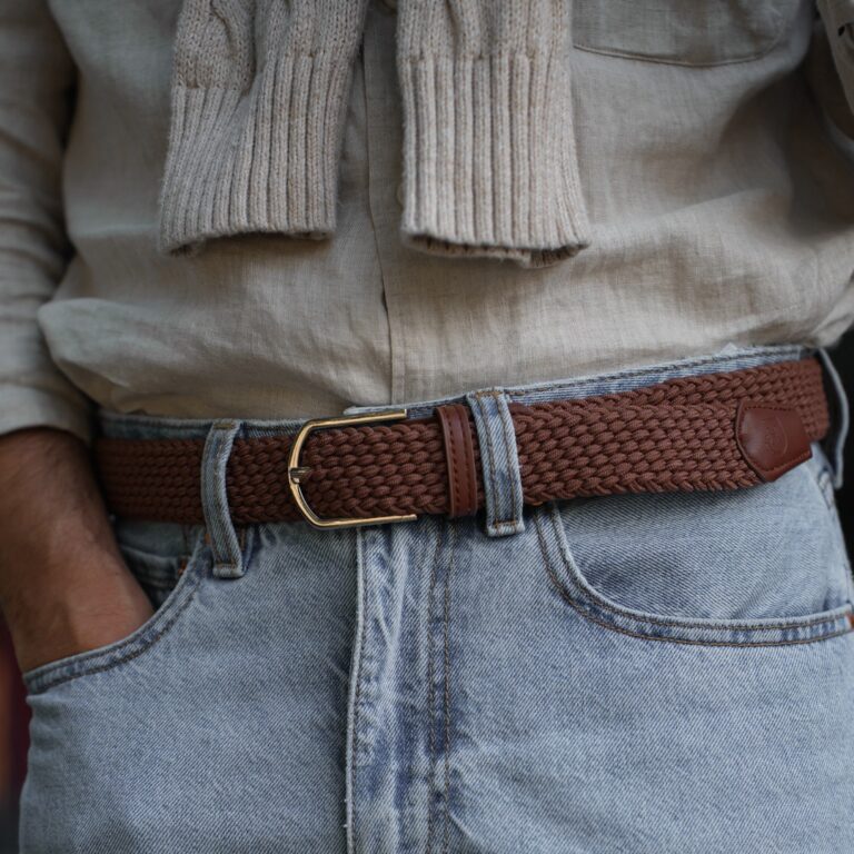 Braided belt brown