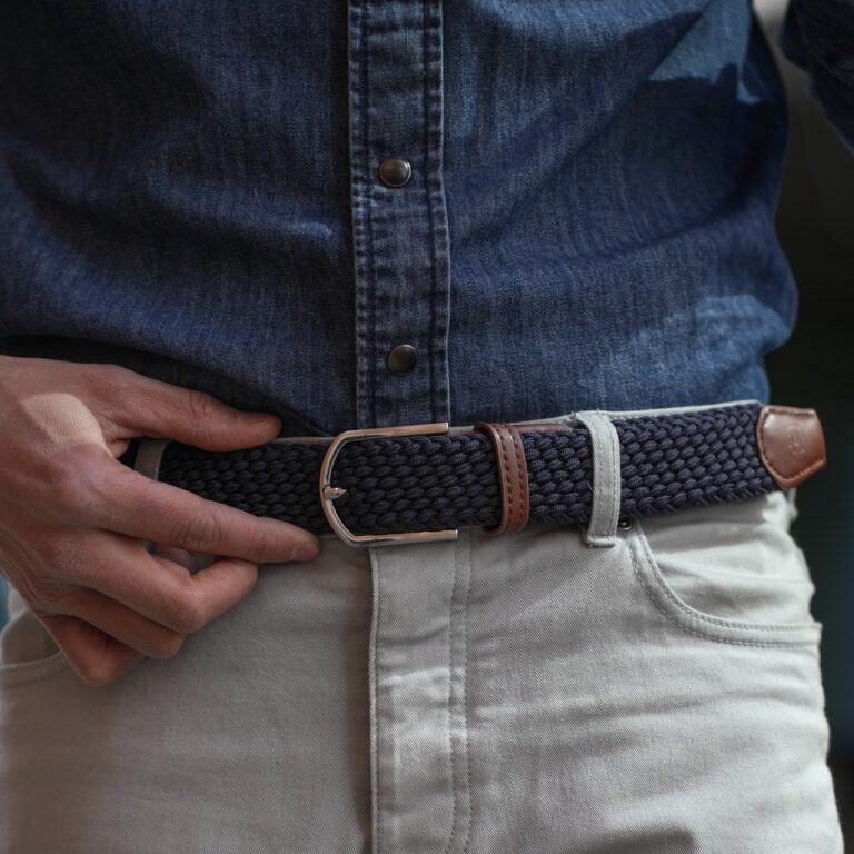 Braided belt navy
